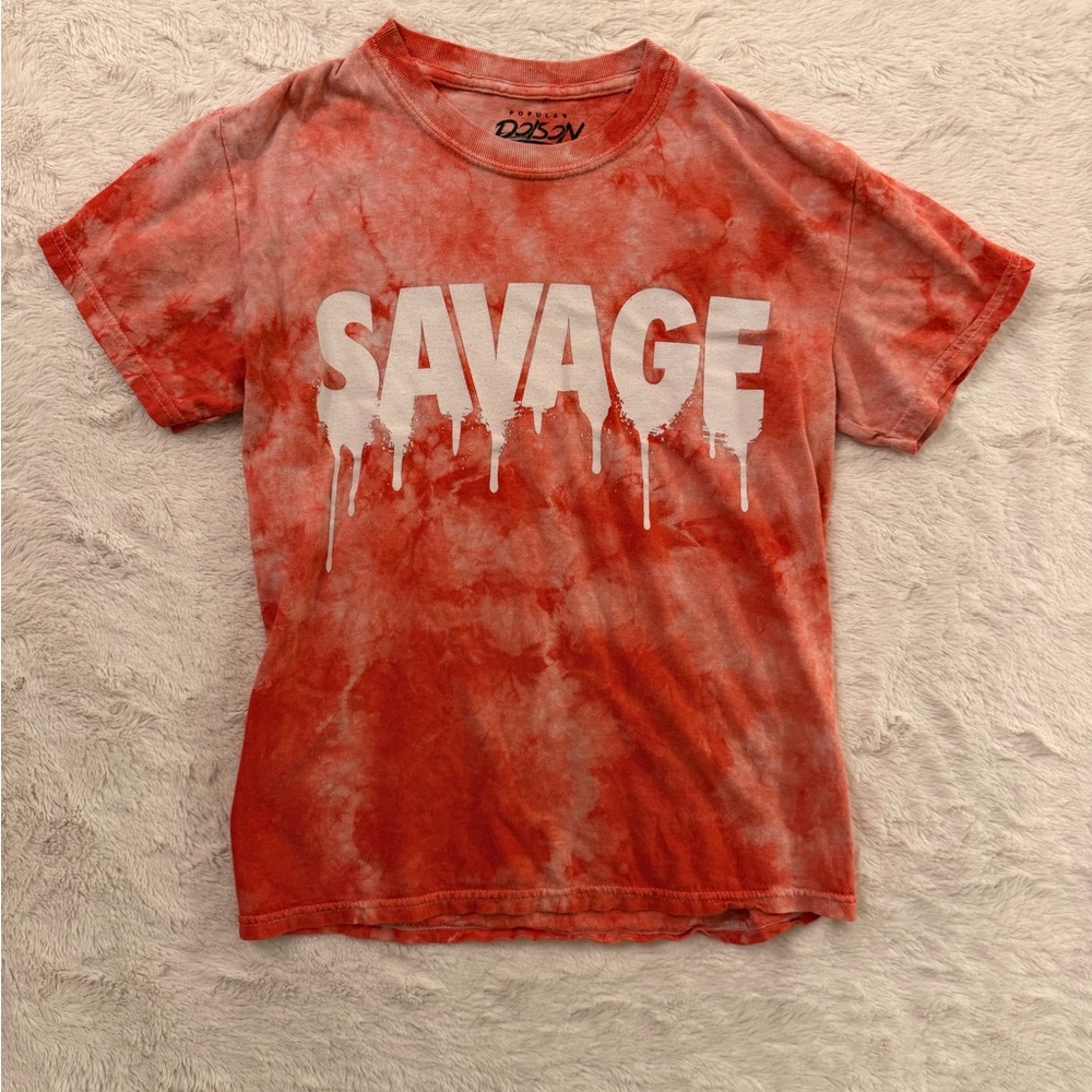 Popular Poison Savage Graphic Tie Dye T-Shirt Small